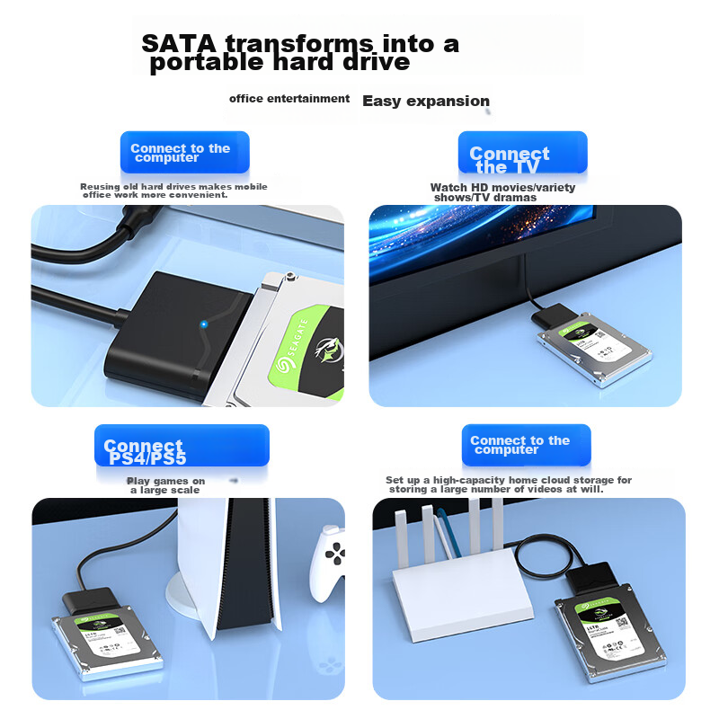 Переходник PISEN USB 3.0 на SATA, кабель для жесткого диска 2.5/3.5 дюйма, 0.5 метра