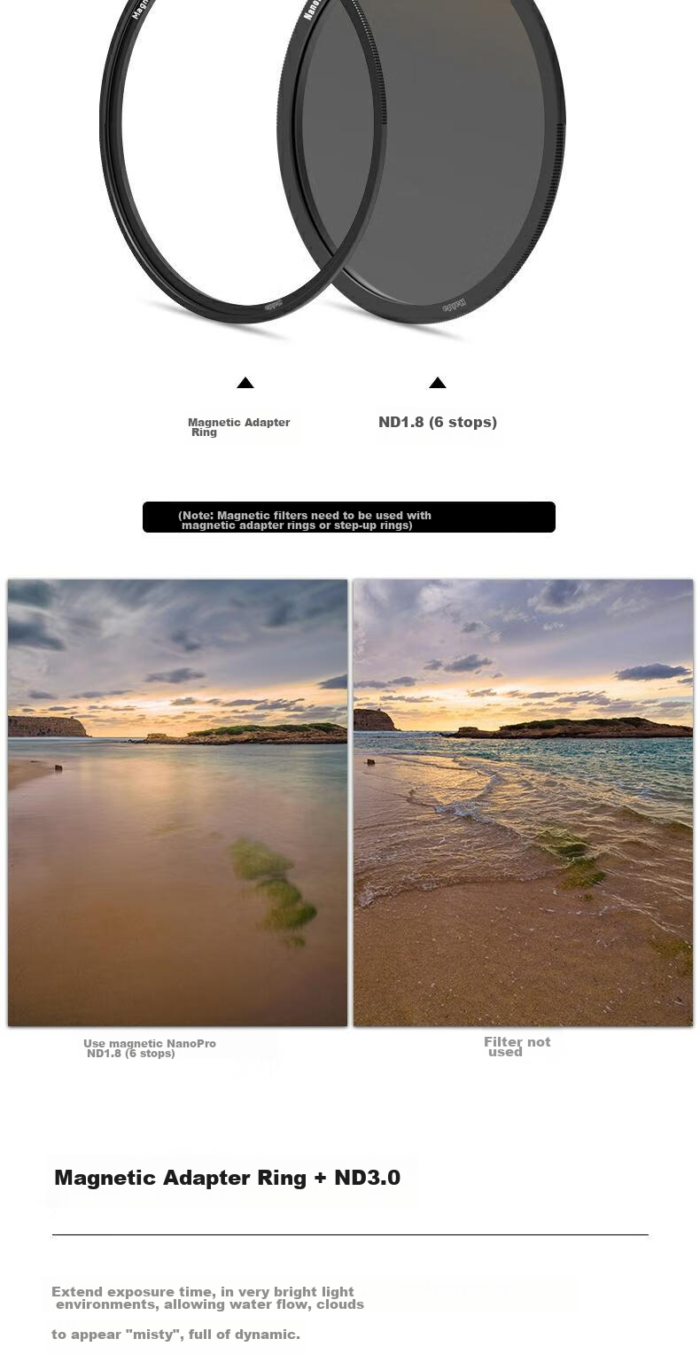 Haida NanoPro Magnetic ND0.9 (8x) Neutral Density Filter, 67mm, 3 Stops, Medium Gray Density Filter, Suitable for Canon, Nikon, Sony, Fuji And Other Camera Lenses 6