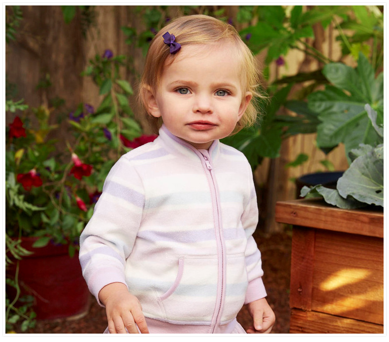 DAVE & BELLA Children's Outerwear, Spring And Autumn Clothing, Baby Stylish Clothes, Girls' Fleece Jacket 6