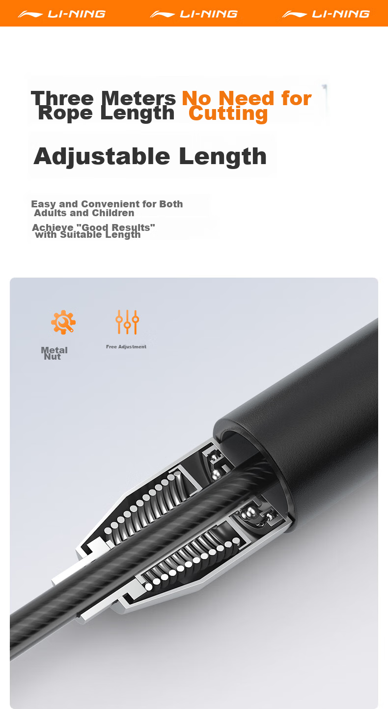 Li-Ning Self-Locking Speed Jump Rope, Professional Racing Bearing Steel Wire Rope for Speed Competitions, Specially Designed for Primary School Students And High School Entrance Exams, Ultra-Light And Extremely Fast 10