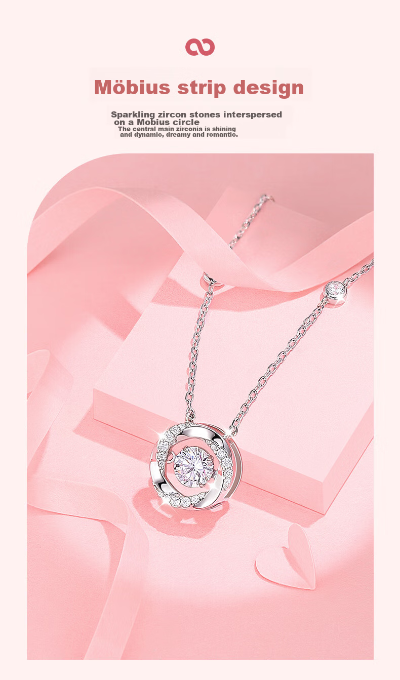 Kadiluo (KADER) Heart-Shaped Radiant Necklace, 925 Silver Pendant, Collarbone Chain, Birthday Gift for Girlfriend 5
