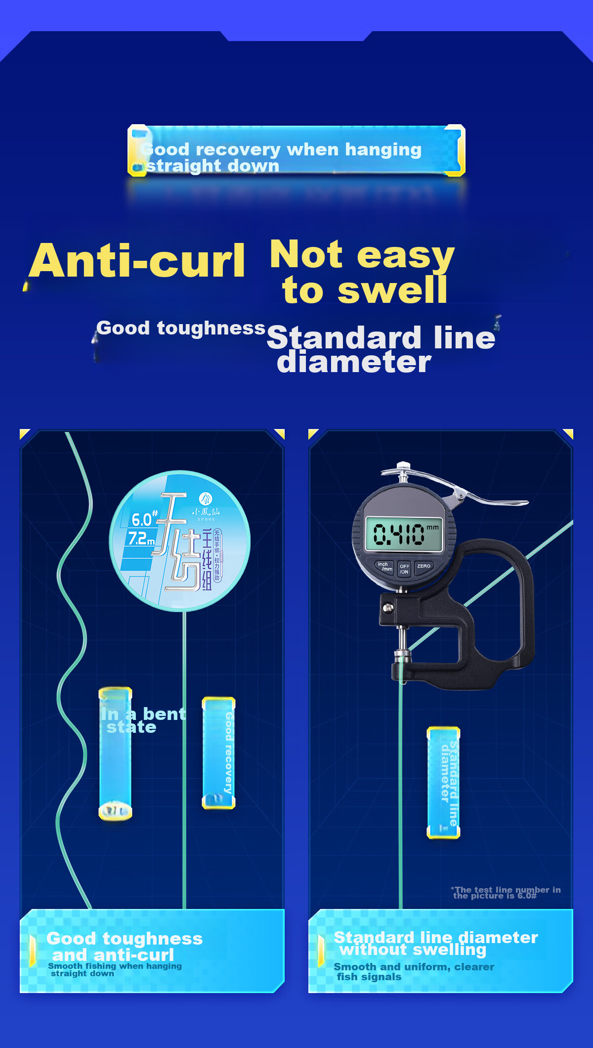 Xiaofengxian Pre-Tied Fishing Line Set, Main Line, Nylon Line, Size 1.5, 6.3 Meters Per Roll, 3 Rolls in Total 7