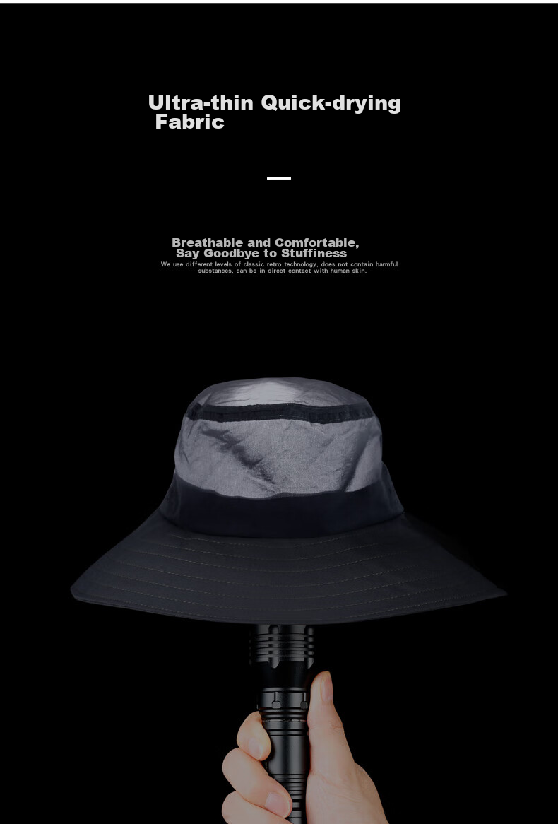 Zhanshuniao (Lightweight And Breathable) Wide Brim Summer Outdoor Fisherman Hat for Men And Women, Hiking Sun Protection Hat, Lightweight Sunshade Fishing Hat 8