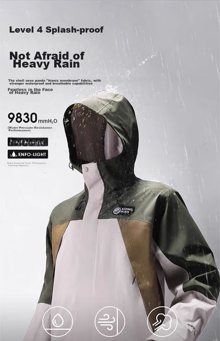 CAMEL Unisex Single-Layer Hard Shell Jacket, New Style Windproof Waterproof Coat for Men And Wome 7