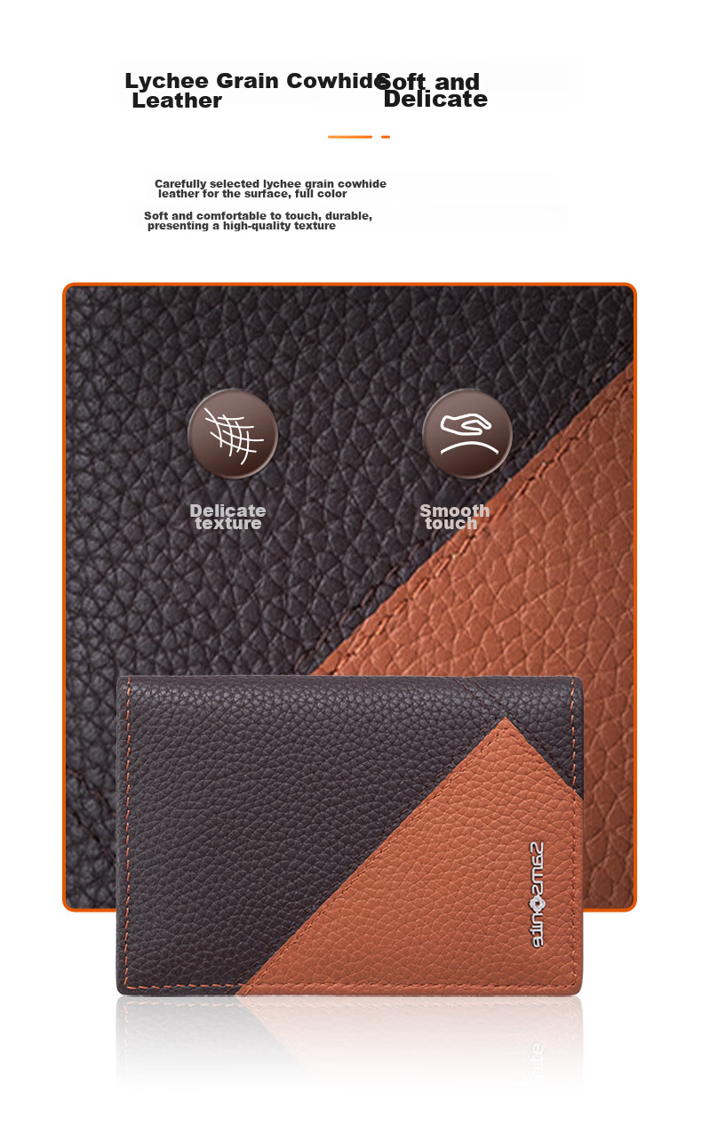 Xinxiuli Men's Business Card Holder, Multifunctional Leather Wallet, Gift Box for Men's Birthday Present TK6 5