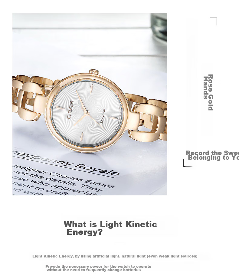CITIZEN Watch for Women, Japanese And Korean Style L Series, Eco-Drive, Mother-Of Dial, Steel Band, Fashionable Gift for Girlfriend, EM0533-82Y 4