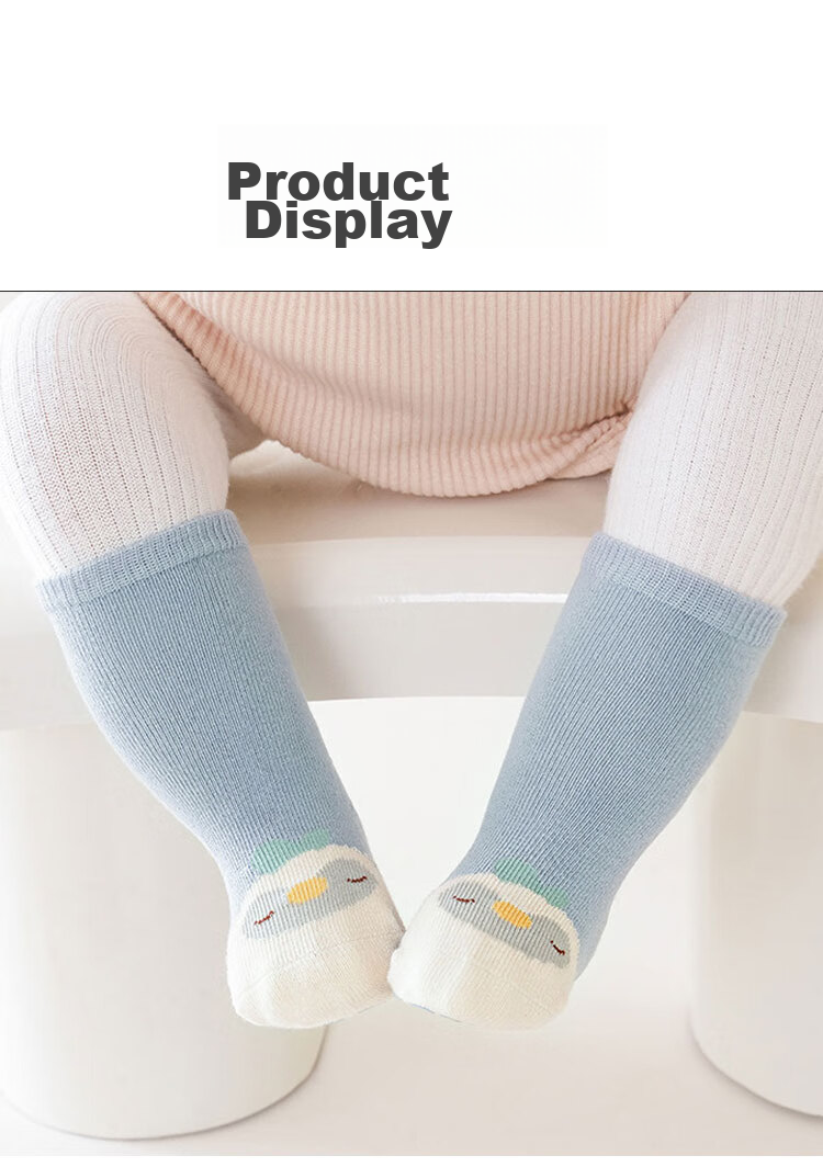 Aibaoshi Baby Floor Socks, Spring And Autumn Infant Socks, Indoor Walking Socks, Early Education Mid-Calf Socks, 3 Pairs, Size M, T044 12