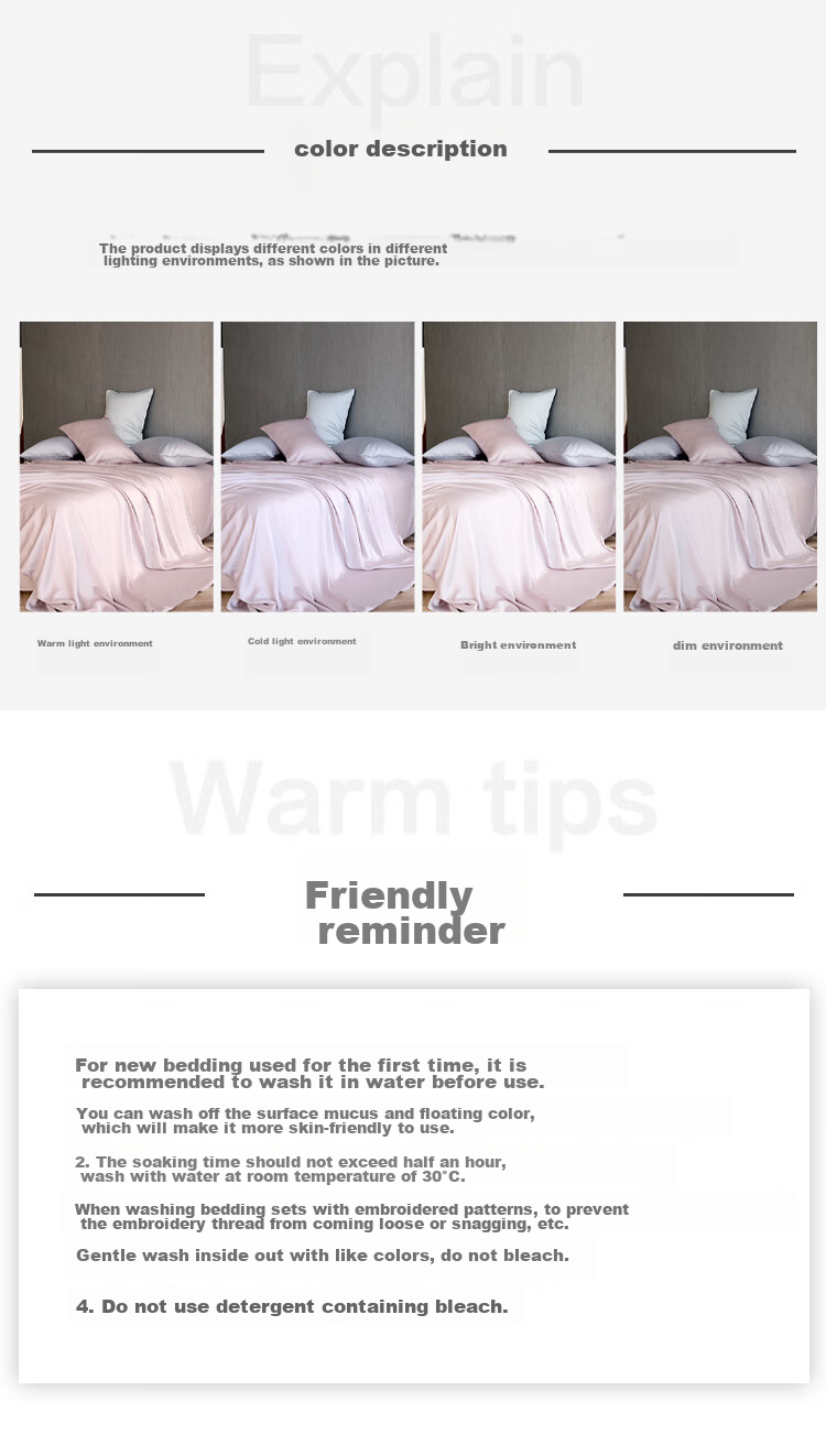One's Member, 60 Thread Count Tencel Bedding Set, Summer Glass Purple, for 1.5m Bed, 200*230cm 19