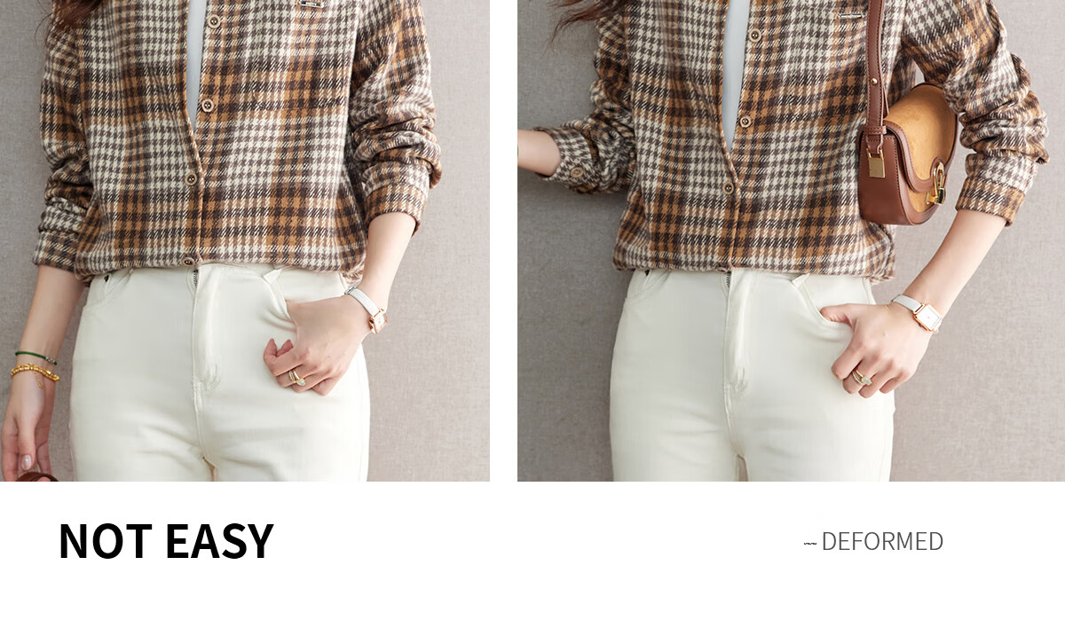 YUZHAOLIN Korean-Style Fashionable Simple Loose Brushed Shirt Versatile Jacket Lapel Plaid Top Women's Blouse Y143C2002 22