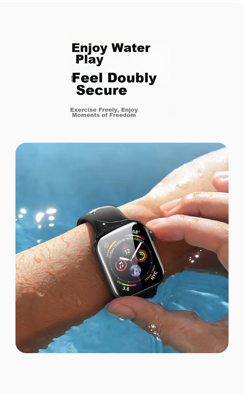 Pisen Screen Protector for Apple SE3/S9/S8/S7, Compatible with Apple Watch SE3/S9/S8/S7, 44/45mm High Definition Anti-Scratch Dust-Free Quick Installation Film, 2 Pieces 11