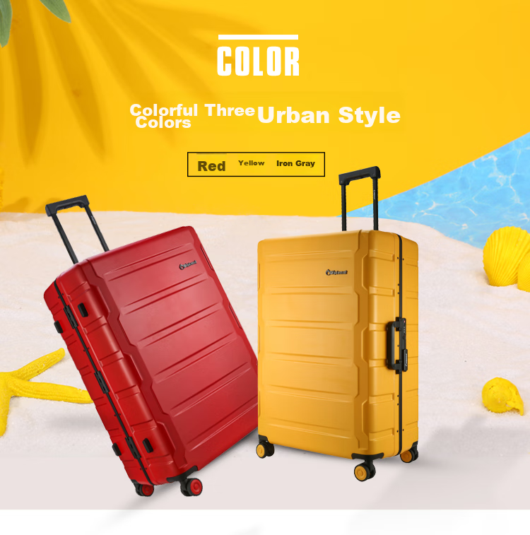 Diplomat Aluminum Frame Trolley Suitcase, Travel Luggage, 20-Inch, Password Lock, for Men And Women, TC-26022, Yellow 1