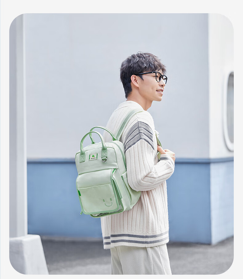 SHUKIKU Small Biscuit Parent-Child Backpack, New Style Snack Pain Pack, Lightweight Travel Backpack, Anime-Style Rice Bag, Peach Color 18
