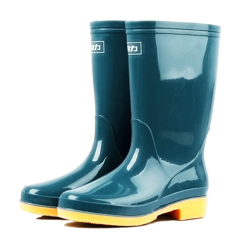 Warrior Women's Rain Boots Adult Waterproof Shoes Rubber Overshoes Water Boots HXL13-B Dark Green Mid-Calf 37