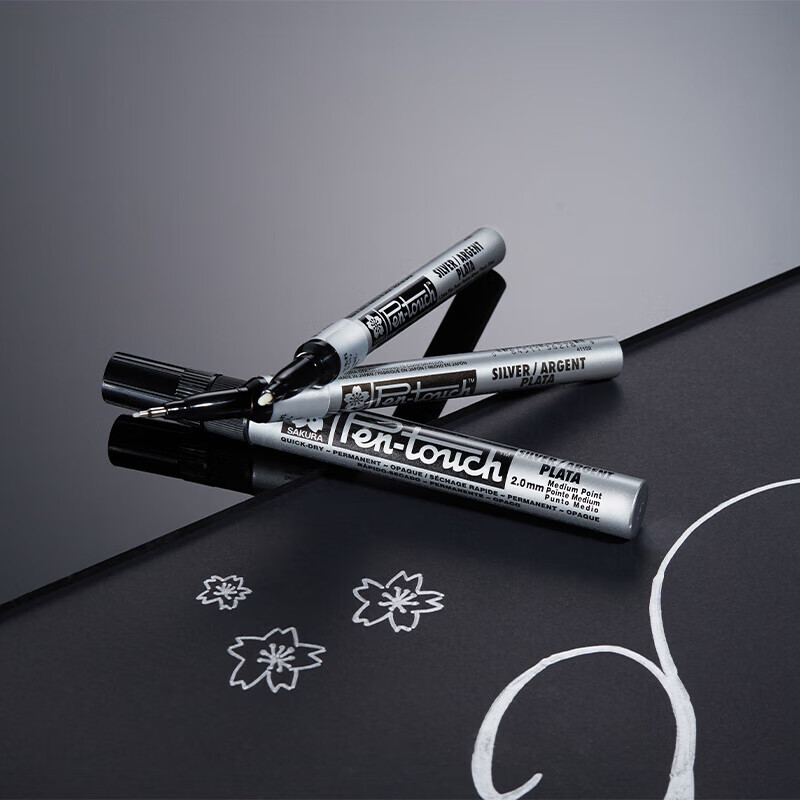 Маркер SAKURA Paint Marker, серебристый, 2.0 мм, водостойкий, быстросохнущий, для рисования и подписей