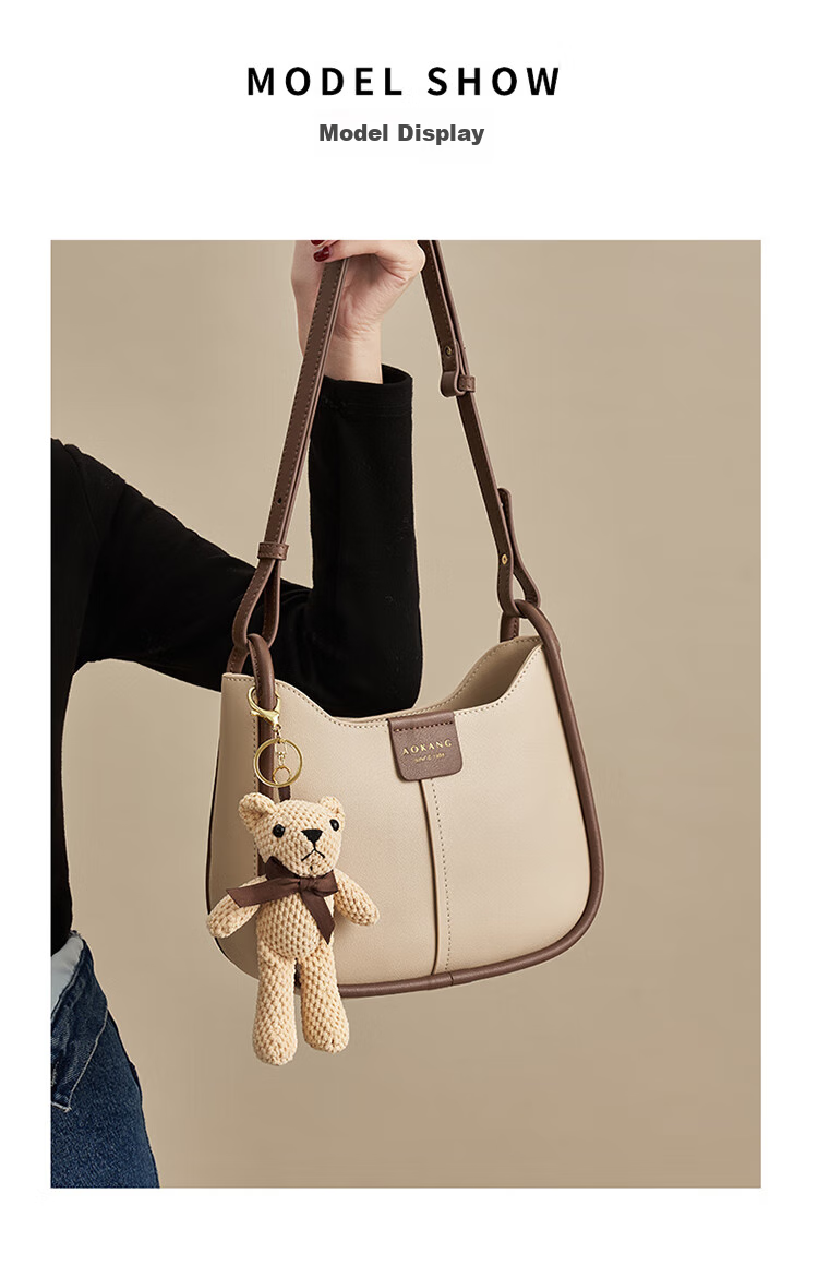 Aokang Women's Handbag, Trendy Cowhide Bucket Bag, Light Luxury Crossbody Shoulder Bag, Birthday And Mother's Day Gift for Girlfriend Or Wife 12
