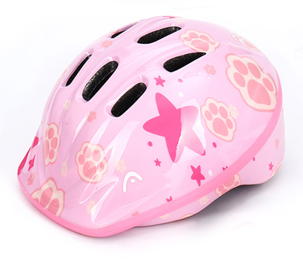 HEAD Adjustable Children's Helmet for Balance Bike, Roller Skating, Bicycle Riding, Skateboarding, Anti-Fall Cartoon Safety Helmet, Baby Pink M/L 14