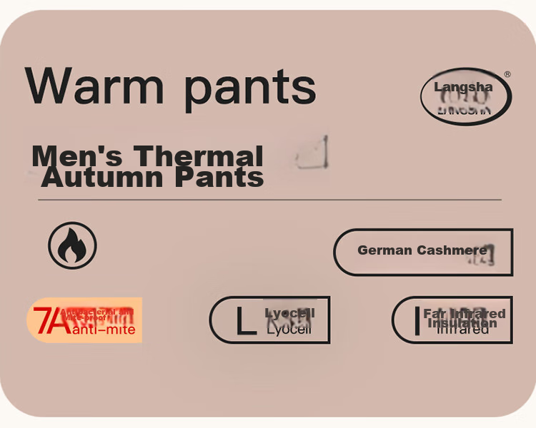 LangSha Thermal Underwear, Warm Fleece-Lined Men's Inner Wear, Tight-Fitting Winter And Autumn Pants, High-Waist Line Pants, Cashmere Base Layer Pants 1