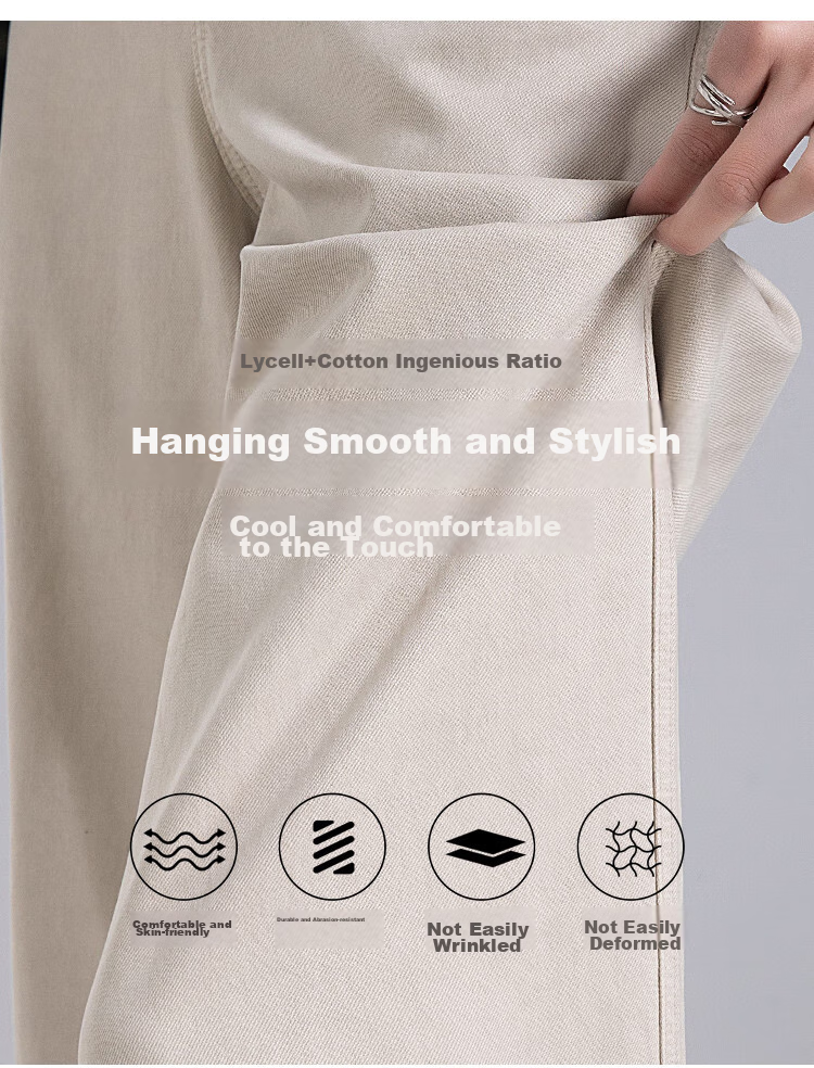 Dme [Lyocell Draping Wide-Leg Pants] Spring Women's Jeans, Loose-Fitting Slimming Straight-Leg Floor-Length Trousers for Wome 10