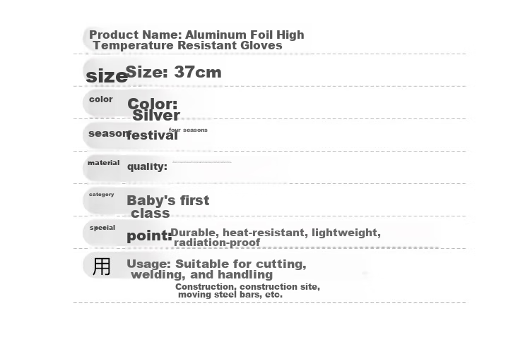 Beifute Heat-Resistant Gloves, High-Temperature Aluminum Foil Insulation Flame-Retardant Gloves, Melting Fireproof Silver Aluminum Foil, Heat-Resistant up to 300 Degrees 7