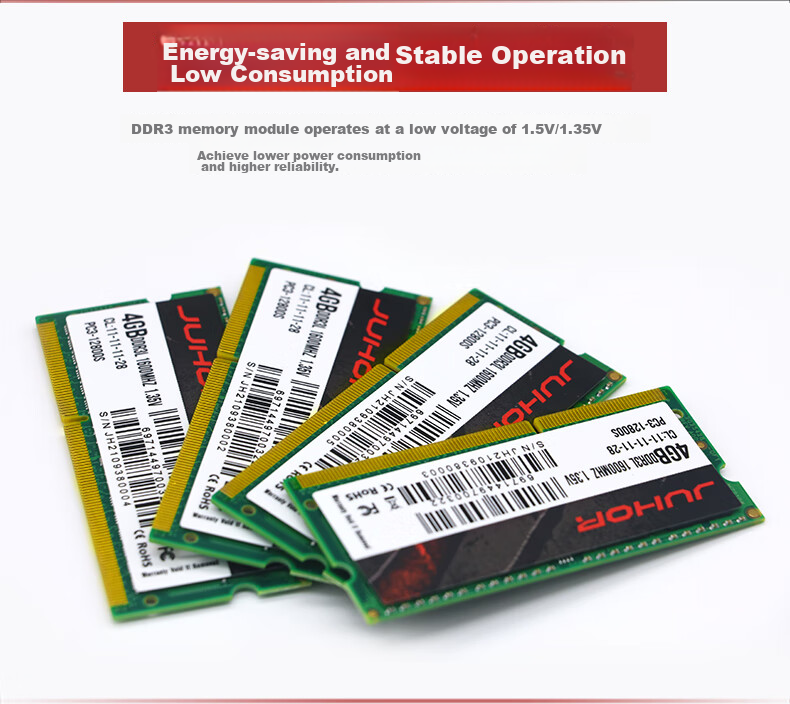 JUHOR 8GB DDR3L 1600 Laptop Memory Module, Low Voltage 1.35V 4