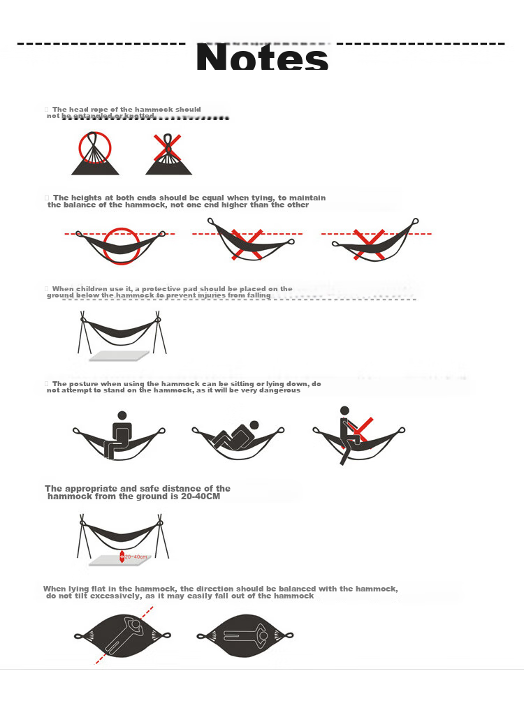 Suncojia Outdoor Hammock, Camping Beach Swing, Wooden Pole Anti-Rollover Hanging Chair, Widened Single Dormitory Hanging Basket 11