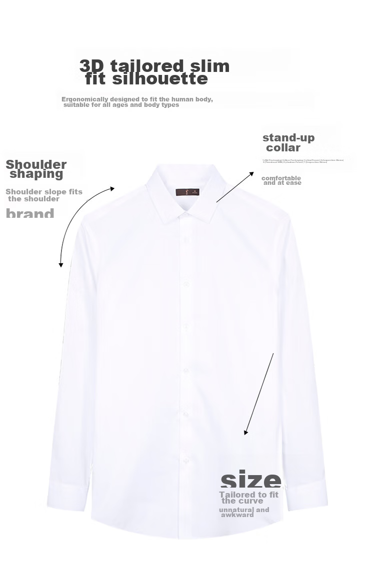 TRIES [Celebrity Style] Men's Long-Sleeve Shirt, Solid Color Business Style for All Seasons, Multi-Color Spring And Autumn Embroidered Work Shirt 6