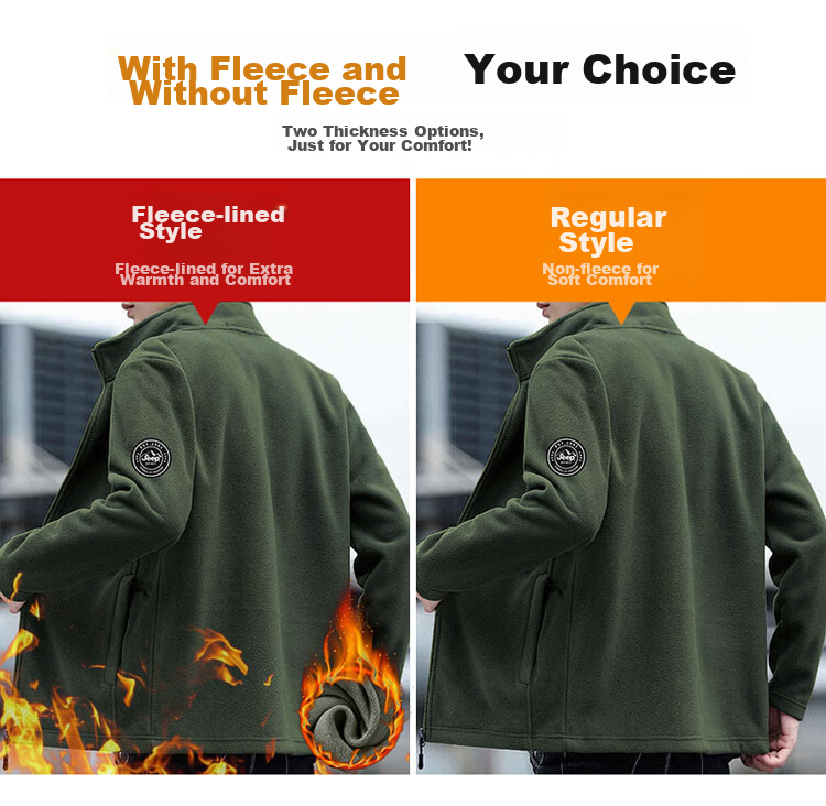 JEEP SPIRIT Men's Jacket, Autumn And Winter Korean-Style Fleece Coat, Stand-Up Collar Top for Men, Army Green, 3XL 2