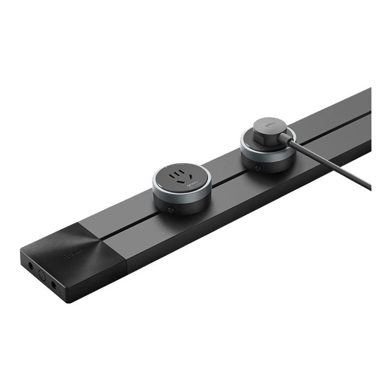 BULL Track Socket, Movable Power Strip, Track Rail Power Strip for Sideboard, Switch Socket Panel, GB1 Black, 60cm + 4 Five-Hole Sockets