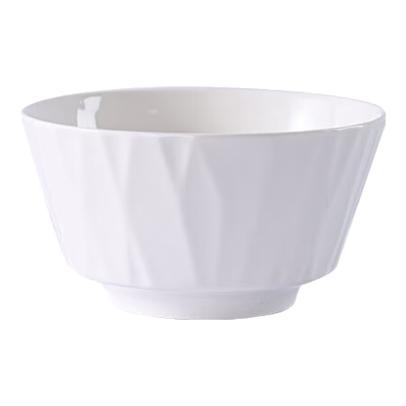 Chuanqi Ceramic Rice Bowls 4.5 Inch 6-Pack Household Small Bowls Noodle Soup Egg Steaming Bowls White Glaze Dinnerware