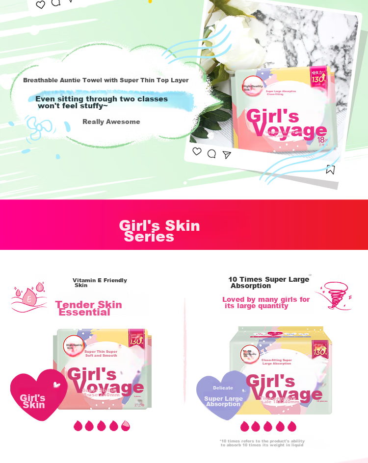 Kotex [Soft And Gentle] Girls' Sanitary Pads, 240mm, 5 Packs * 18 Pieces, Daytime Use Menstrual Pads, Sold by JD Flagship Store 5