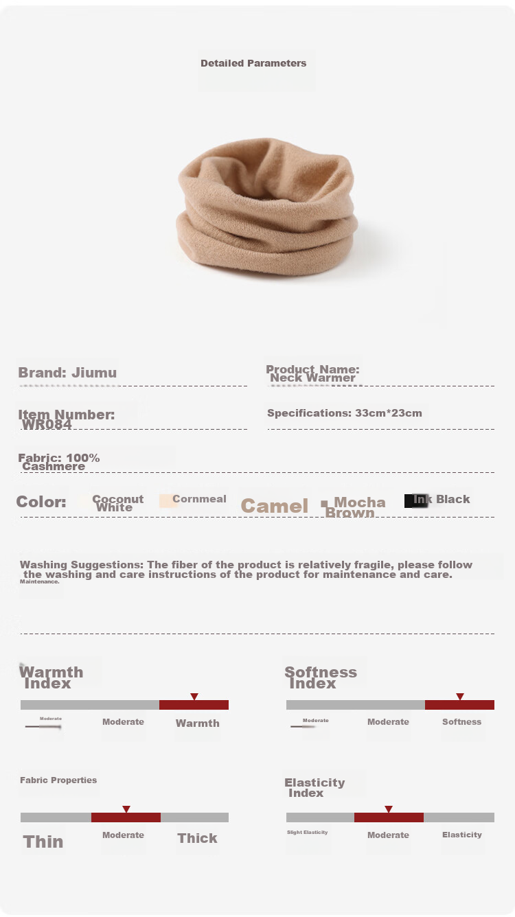 JIUMU 100% Cashmere Warm Neck Gaiter for Women, Autumn And Winter Thickened Cold Protection Neck Warmer, Winter Outdoor Scarf for Wome 9