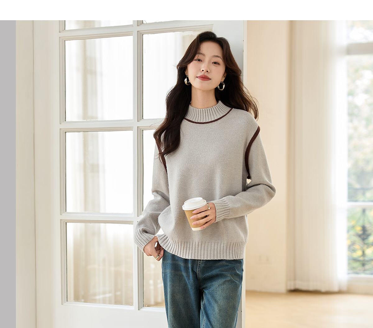 PinCai Women's Knitted Sweater Soft Pink Thick Pullover Half Turtleneck Knit Top P144Z9004 36