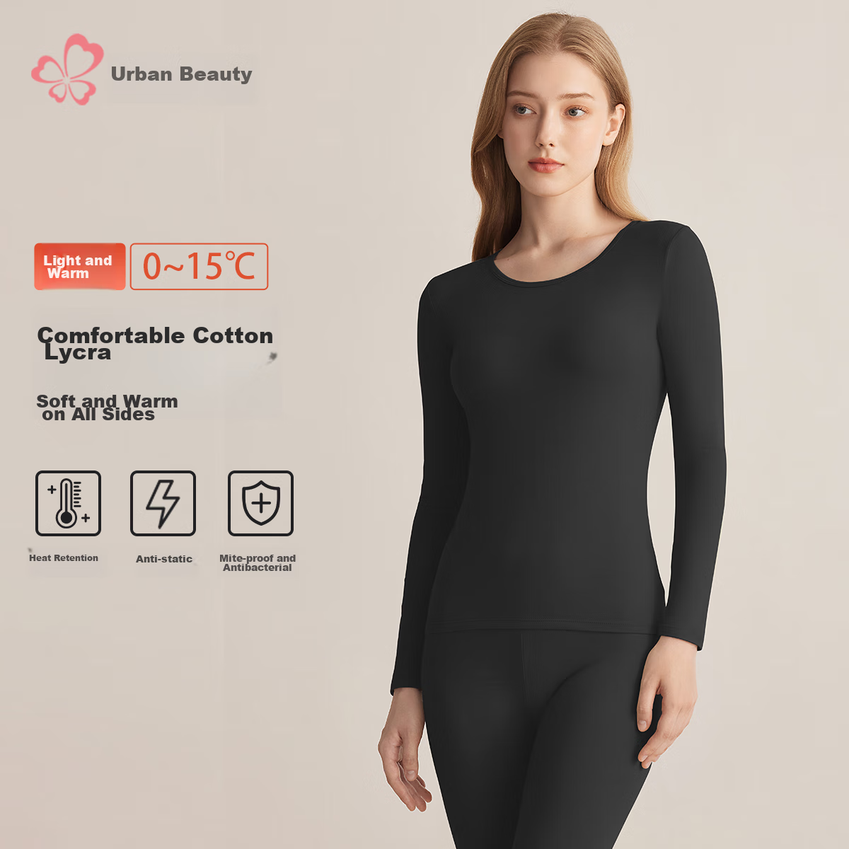Женский комплект термобелья Dushiliren, 95% хлопок Lycra, антибактериальный, бесшовный базовый слой, осенний топ и брюки