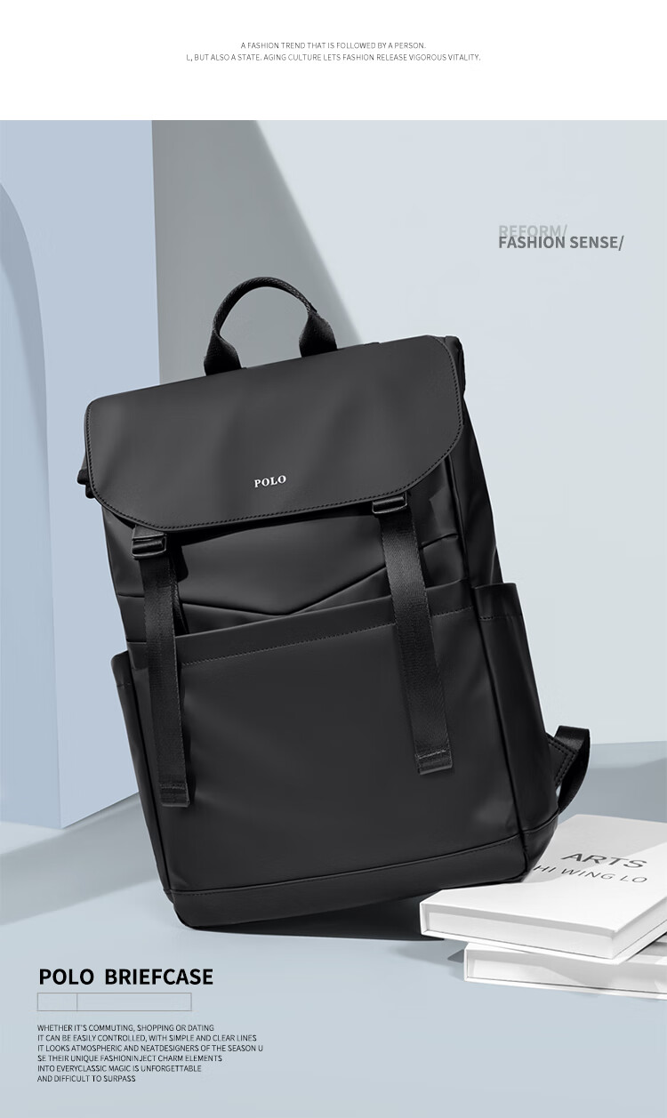 POLO Backpack for Men, Lightweight Travel Bag with Flip Cover, 16/17.3-Inch Laptop Bag, Business Trip Bag 17