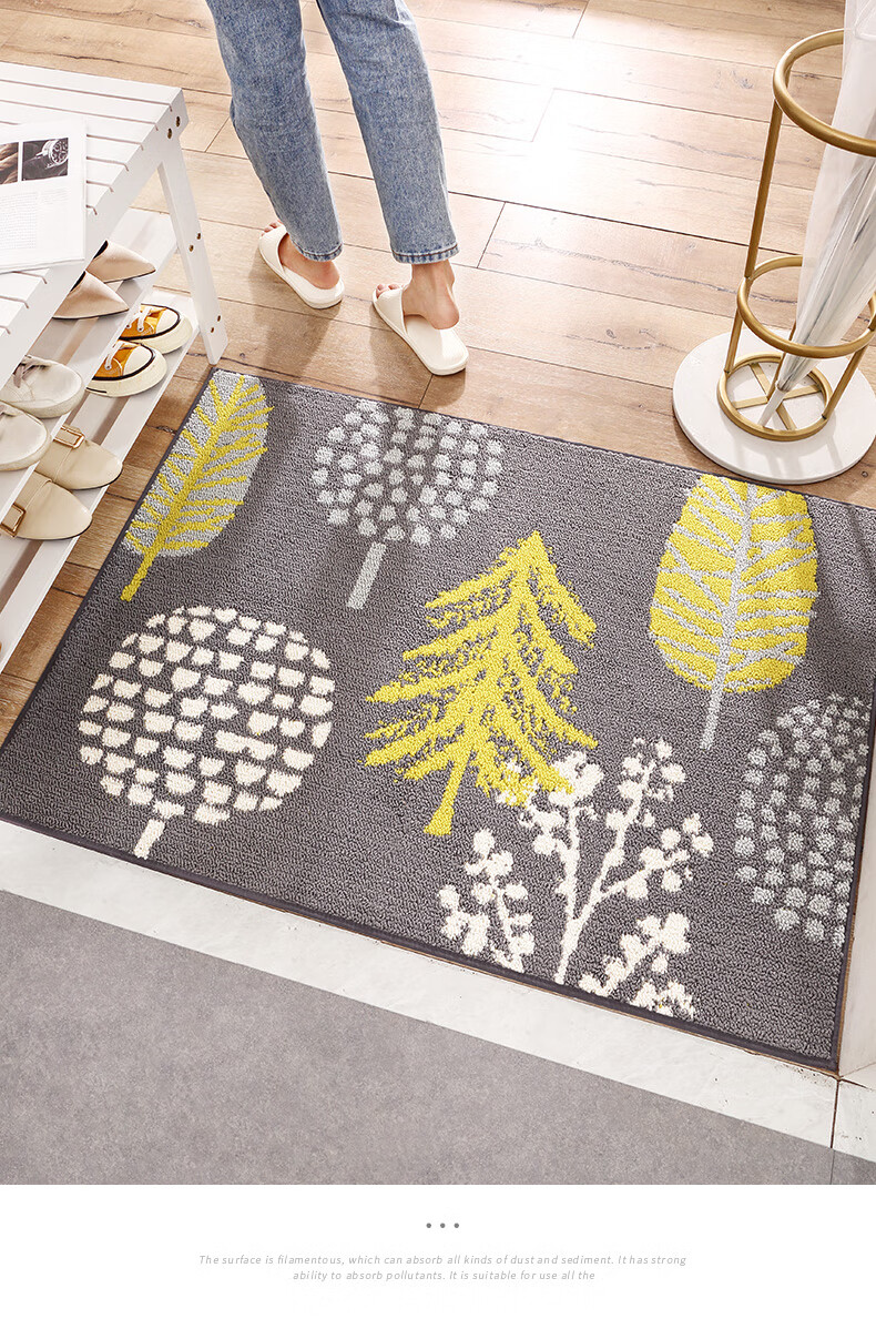 Dajiang Entrance Mat, Doormat for Entryway, Foyer Rug, Polypropylene Floor Mat for Doorway, 80x110cm, Leaf Patter 11