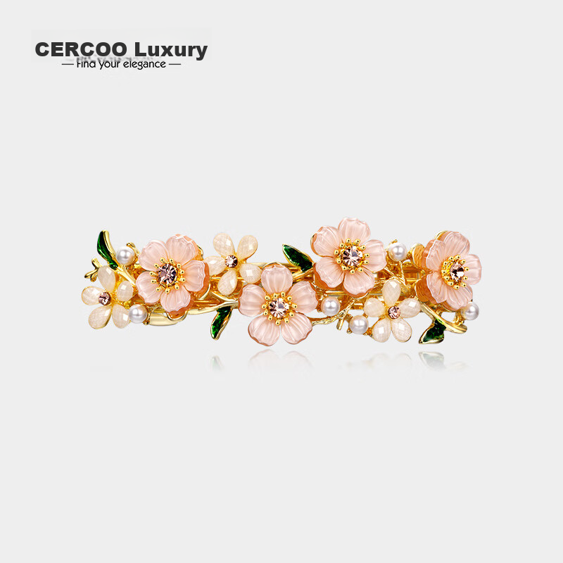 Cercoo Lavender Hair Clip Barrette Headband Hair Accessory Back of Head Cross Clip Hair Ornament Elegant Hairpin Mid-Autumn Festival Gift
