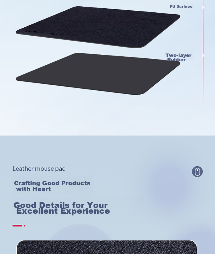 Deli 250*200mm Wear-Resistant PU Leather Mouse Pad, Suitable for Office And Gaming, Office Supplies, Black 83009 11
