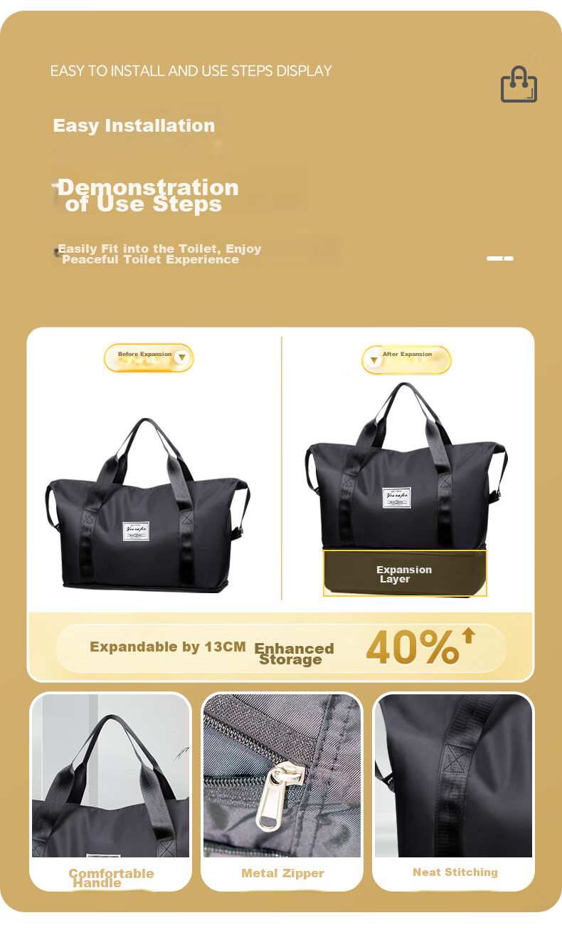 NOLANSEND Travel Bag, Sports Fitness Bag, Dry-Wet Separation, Independent Shoe Compartment, Large Capacity Crossbody Handbag, Luggage Bag, Storage Bag 9