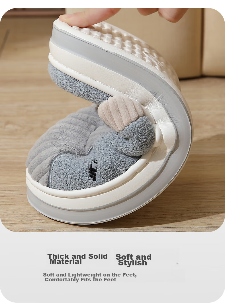 CARTELO Cotton Slippers for Men, Winter Indoor Slippers, Warm Home Cotton Slides, Men's Cotton Shoes, 1517M, Gray, Size 42-43 7