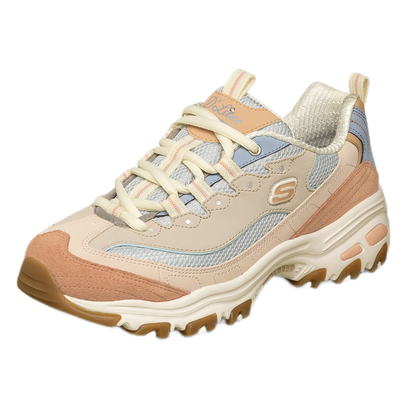 Skechers Milk Tea Bear Women's Shoes, Spring Thick-Soled Dad Shoes, Soft-Bottomed Versatile Panda Shoes, Casual Sneakers, 149238