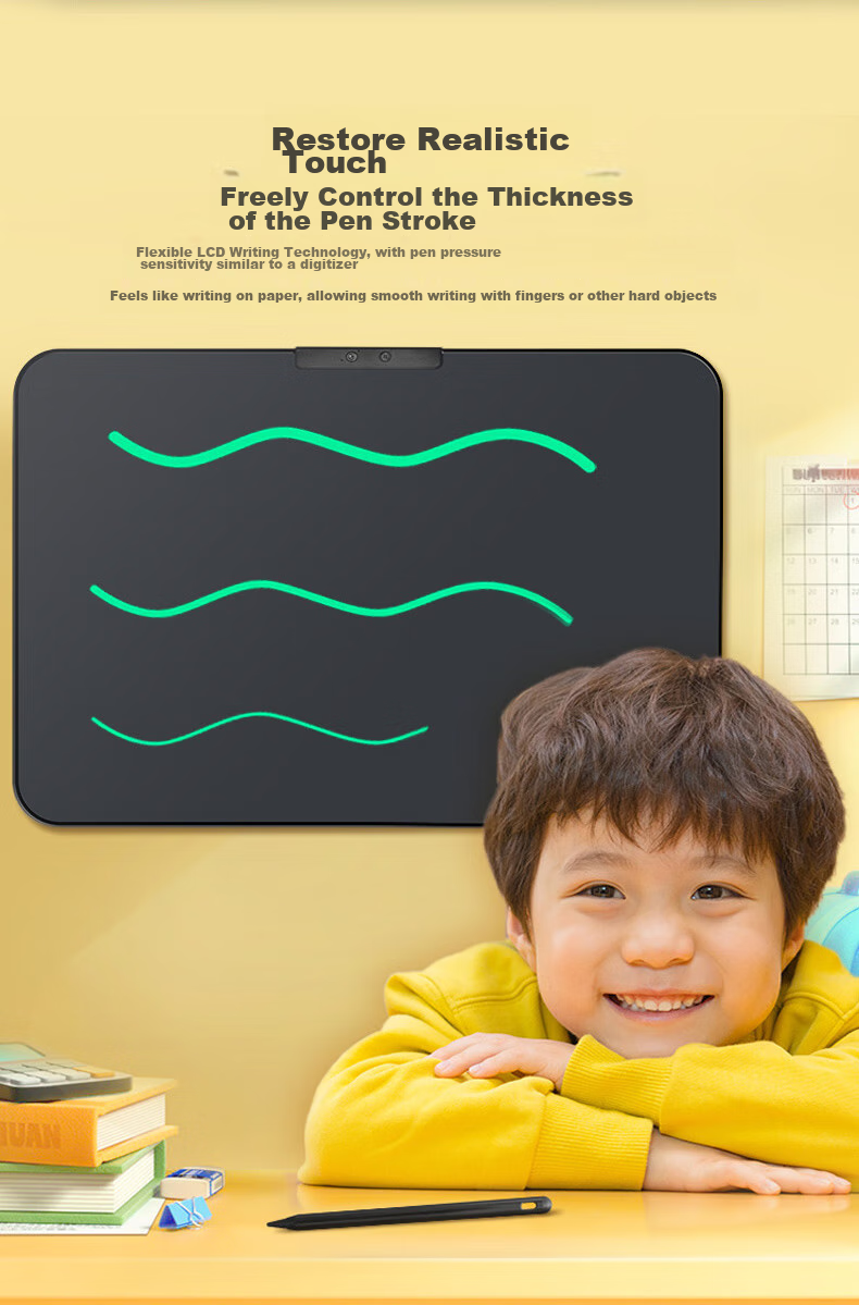 Newsmy 20-Inch Rechargeable LCD Large Screen Math Electronic Blackboard Writing Tablet for Children, Drawing Board for Office Use, Writing Pad for Boys And Girls, Children's Day Birthday Gift, Black 7