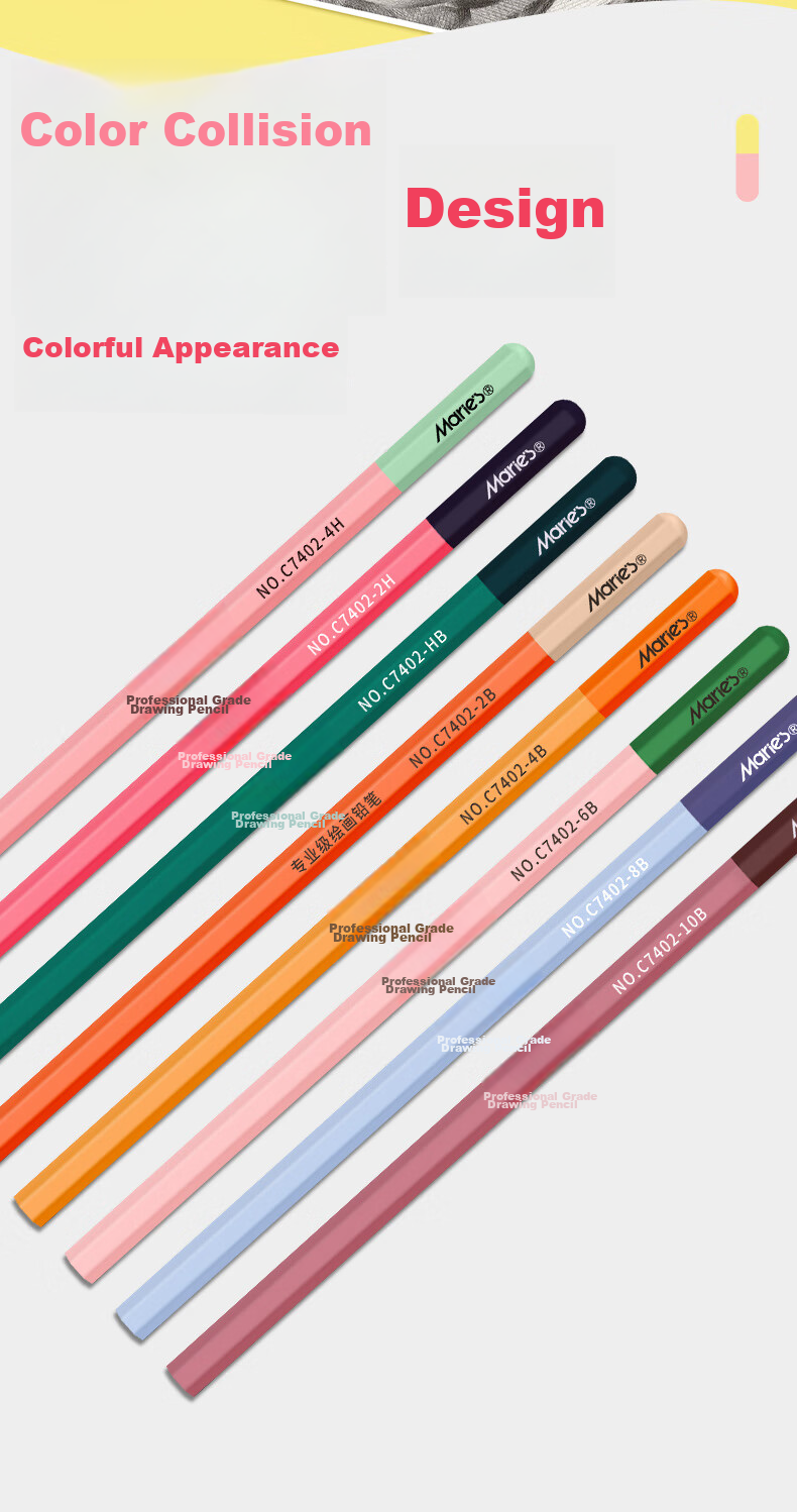 Marie's [Lowest Price Online] Marie's Brand Drawing Pencil, High-End Professional Grade 7402, for Art Students And Exam Use, Professional Drawing Test Sketching Pencil - 4B Art Sketching 2
