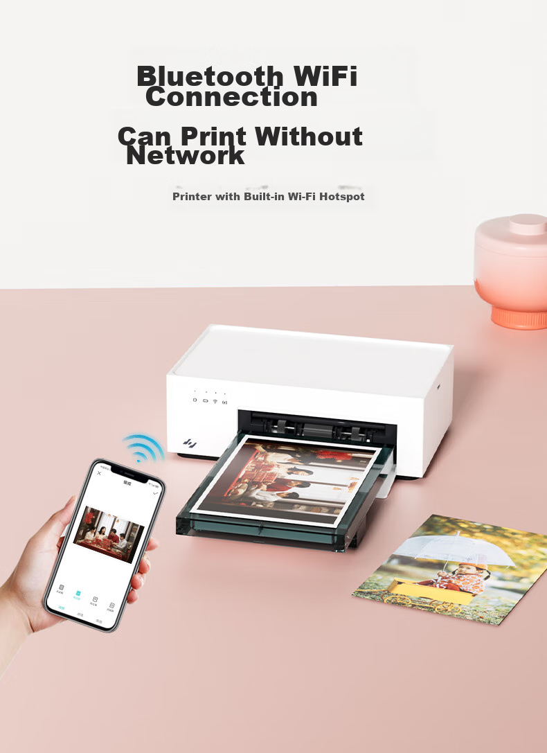 Jiyin N2 Wireless Home Photo Printer Color Printing Power Edition Automatic Laminating High Definition Supports 3-inch/6-inch Instant Photo Printer 7