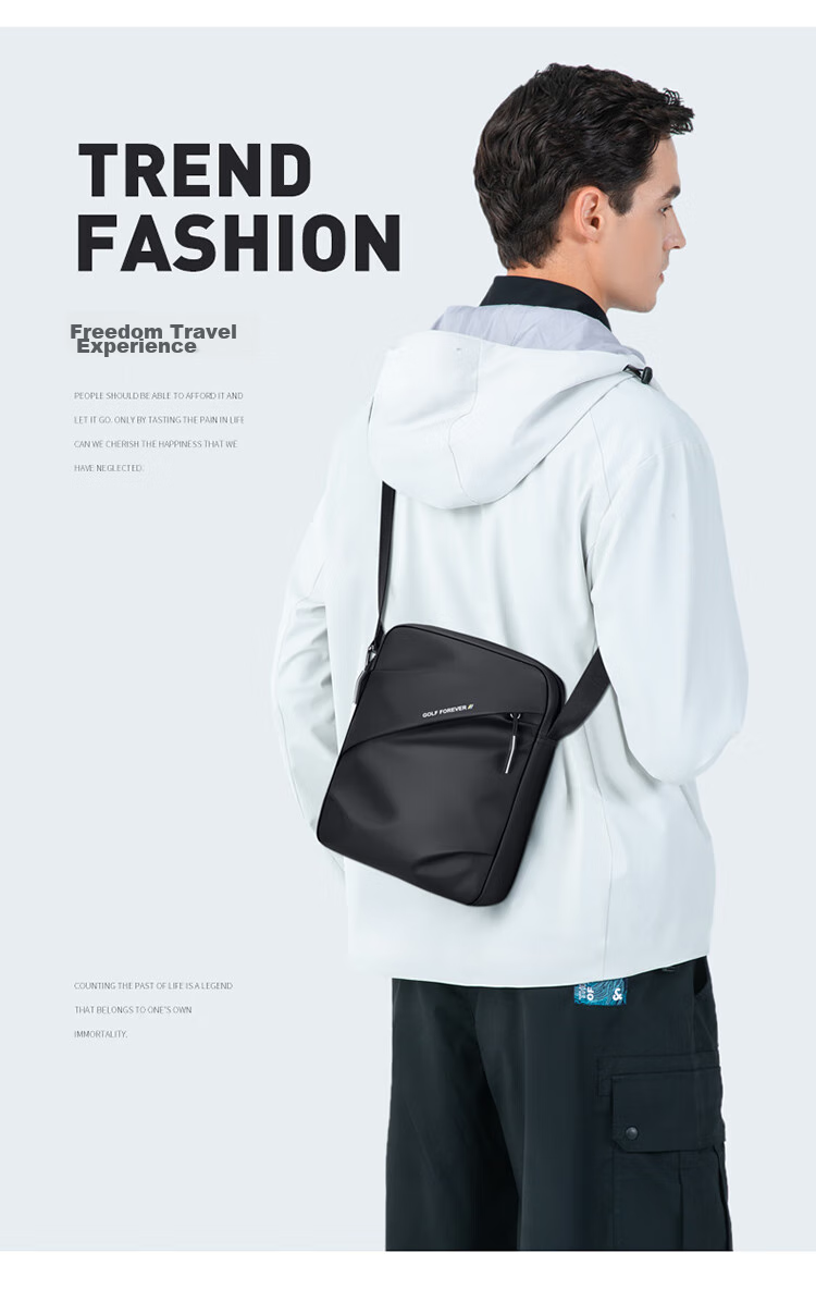 GOLF Shoulder Bag for Men, Trendy Crossbody Bag, IPad Phone Pouch, Water-Resistant Vertical Casual Commuter Small Square Bag for Me 3