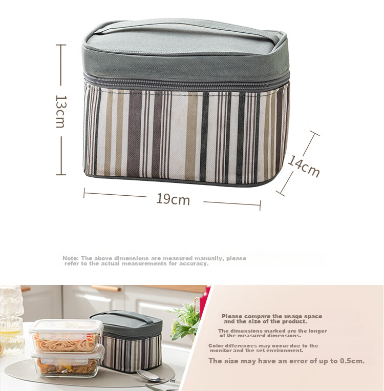 LOCK&LOCK Insulated Glass Food Storage Container Set with Dividers, Lunch Box 600ml + 500ml with Lunch Bag 9
