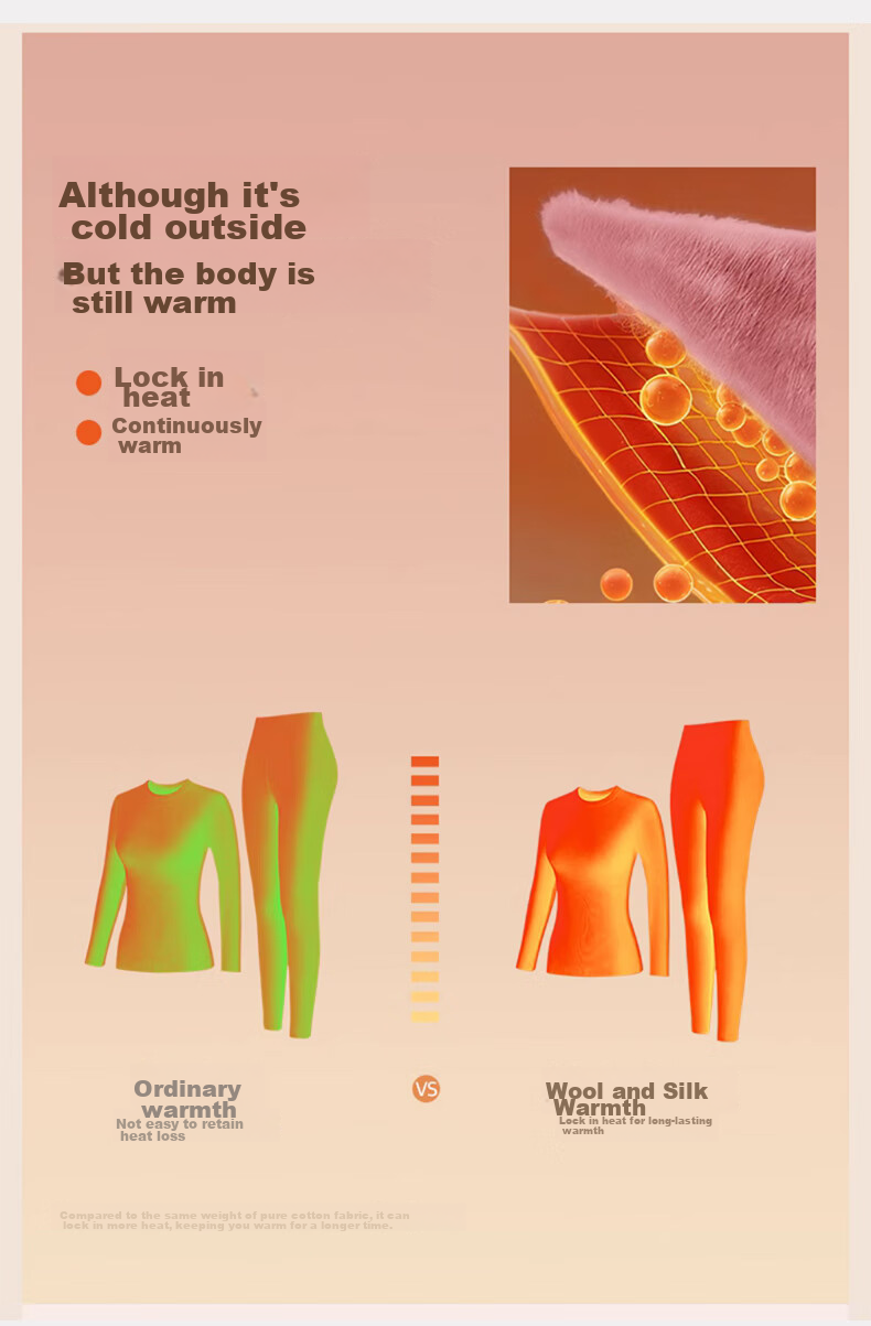 LangSha Thermal Underwear for Women [2026 Autumn And Winter New Product], Middle-Aged And Elderly Fleece-Lined Thick German Wool Heat-Generating Silk Set 11