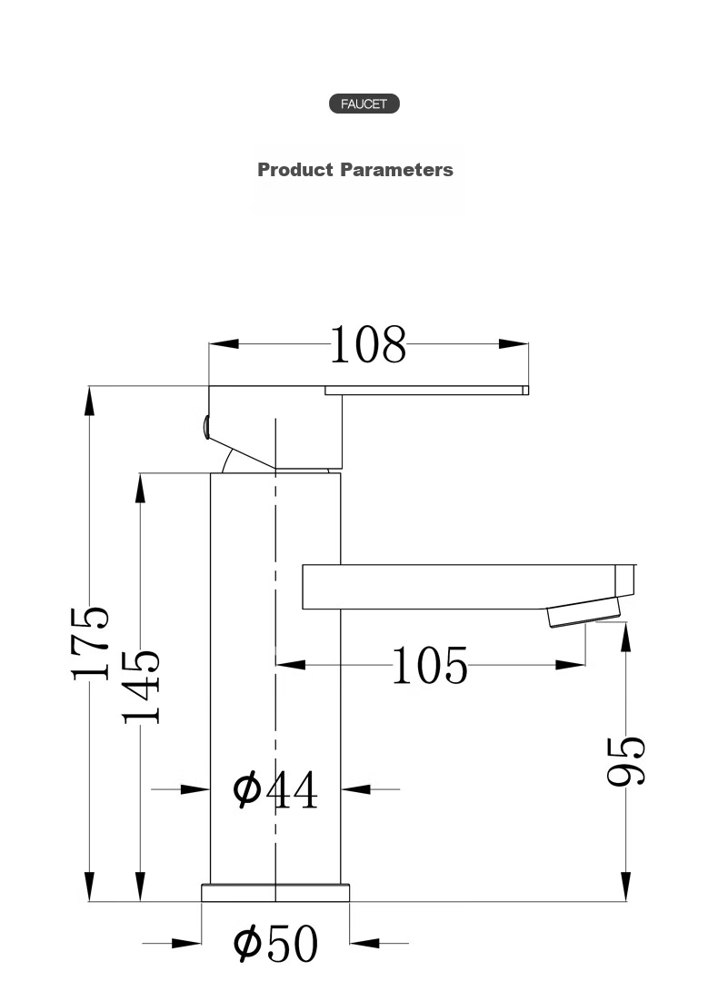 FAENZA Basin Faucet with Hot And Cold Dual Control, Bathroom Sink Tap, Washbasin Tap 103SS 12