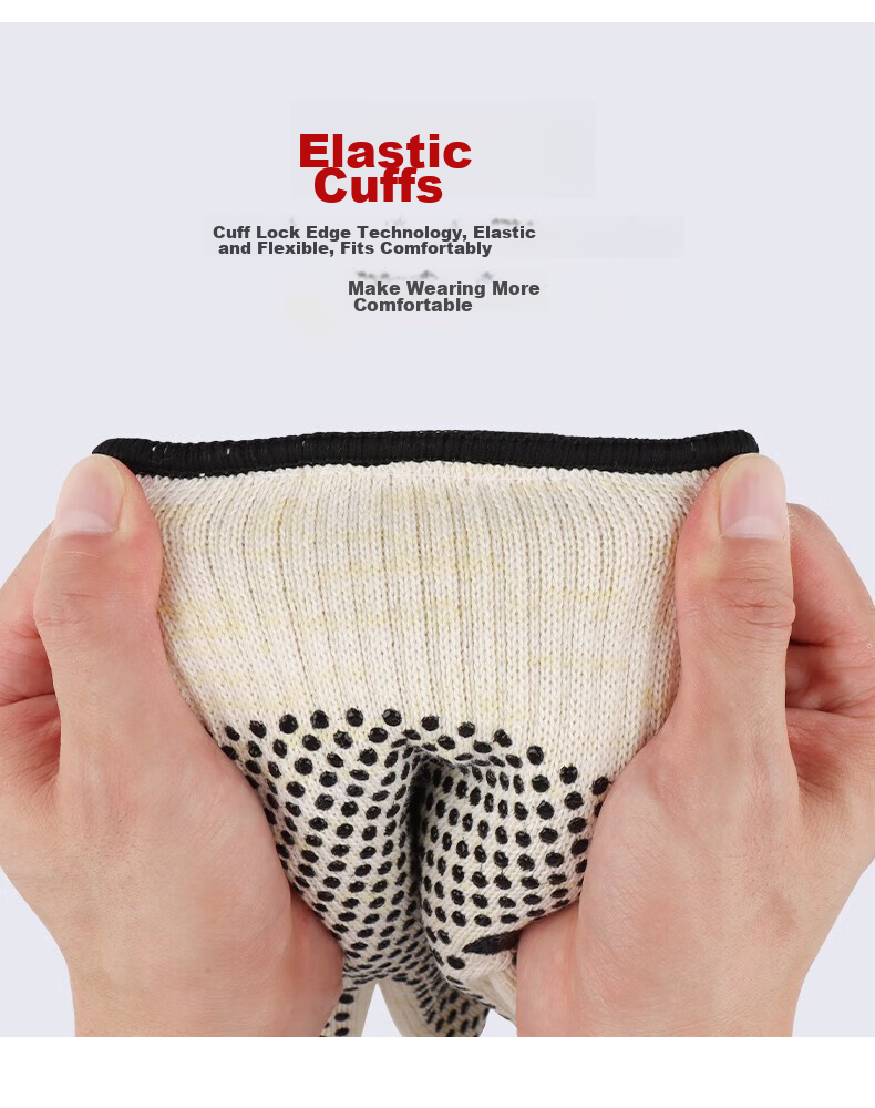 SHENGLI Heat-Resistant Gloves, 500-Degree Anti-Scalding Gloves, Industrial-Grade Thickened Insulated Double-Sided Silicone Non-Slip, Barbecue Oven Microwave Labor Protection Gloves, 1 Pair, GHX500D 8