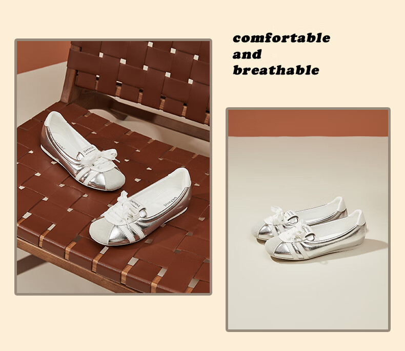 DAPHNE Flat Slip-On Shoes for Women, Casual Driving Shoes, Comfortable Commuter Loafers, Silver, Size 38 12