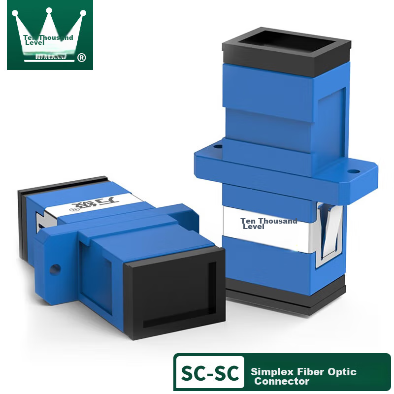 WANJEED Fiber Optic Adapter, SC-SC Coupler, Single-Mode Integrated Flange Adapter, Telecom-Grade Patch Panel SC Extension Connector, 1 Piece WJ-25911